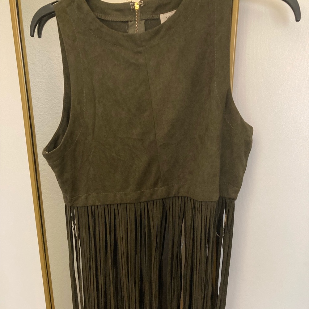 Festival Faux suede Fringe crop top